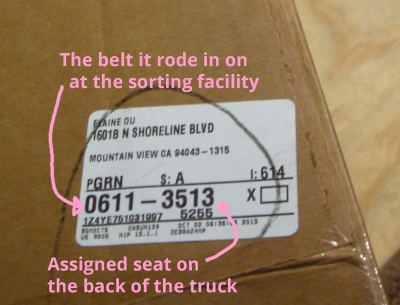UPS shipping label